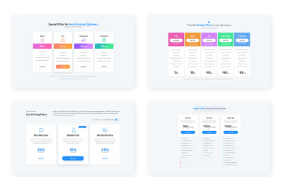 20 Pricing Table Widget Design voor Web-UI Kit