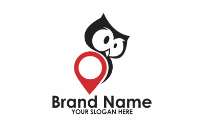 Owl Point flache Logo-Vorlage