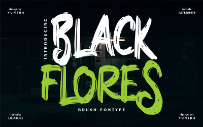 Black Flores | Borsta ype-teckensnitt