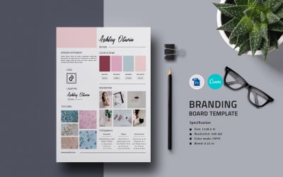 Branding Board Template. Photoshop and Canva