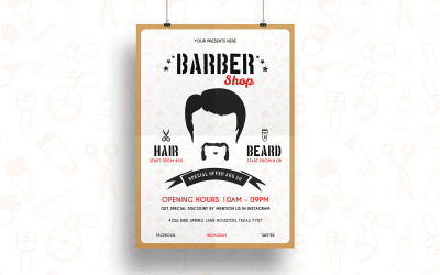 Drepeat - Barber Shop Flyer Design - Modello di identità aziendale