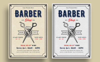 Dursley - Barber Shop szórólap tervezés - Vállalati-azonosság sablon