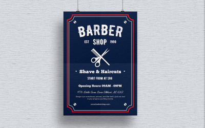 Flage - Barber Shop Flyer Design - Mall för företagsidentitet