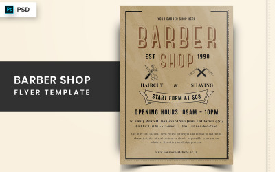 Frarch - Barber Shop szórólap tervezés - Vállalati-azonosság sablon