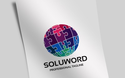 Modelo de logotipo do Word de solução