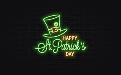 Patricks Day Neon Banner. - Corporate Identity Template