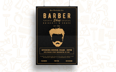 Venal - Barber Shop Flyer Design - Mall för företagsidentitet