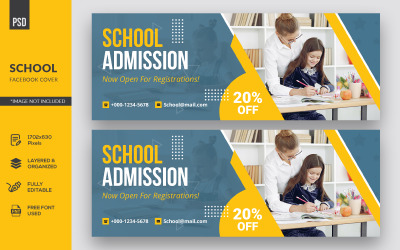 Creative Design School Facebook Timeline Cover Social Media Template