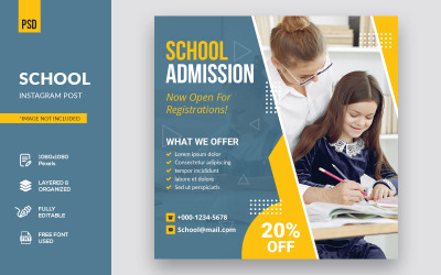 Creative Modern School Instagram Post Social Media Template