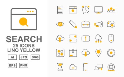 25高级搜索引擎优化（SEO）Lino Yellow Pack Iconset