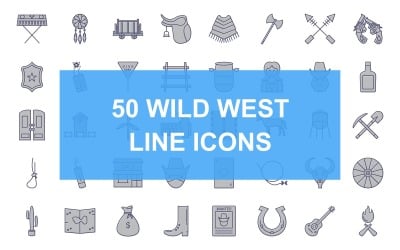 50狂野西部线填充Iconset