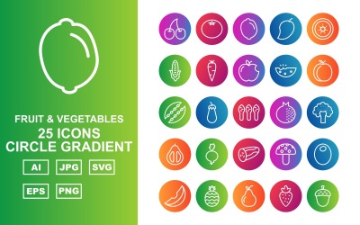 25 premium groenten en fruit cirkelverloop iconenet