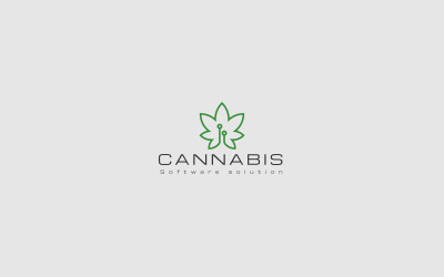 Cannabis Technologie Design Logo Vorlage