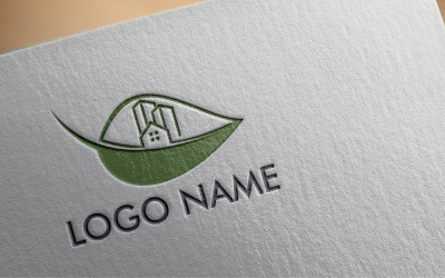 Groene stad platte Logo sjabloon