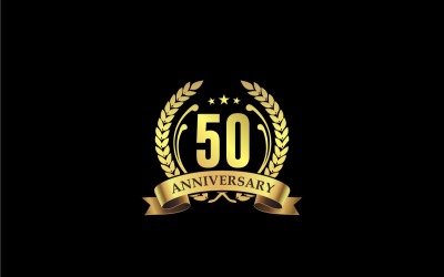 50. Doğum Günü Yıldönümü Logo Şablonu