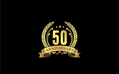 50. születésnapi évforduló logó sablon