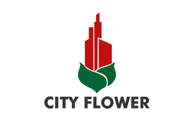 Квіткове місто логотип шаблон