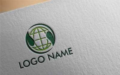 Modèle de logo de la ligne Green World