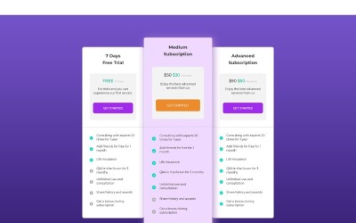 PT 30 paarse UI-elementen