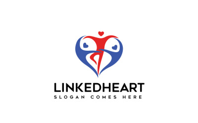 Modèle de logo LINKEDHEART