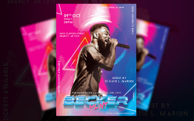 Crooge - DJ Music Party Flyer Design - Modelo de identidade corporativa