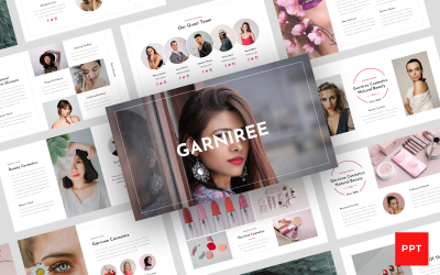 Garniree - modelo de apresentação de beleza e cosméticos em PowerPoint