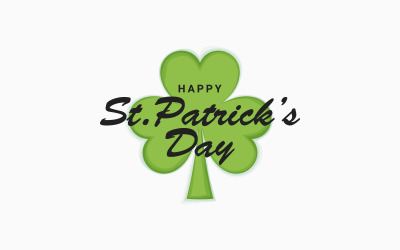 Patrick Day Clover em fundo branco. - Modelo de identidade corporativa