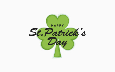 Patrick Day koniczyna na białym tle. - Szablon tożsamości korporacyjnej