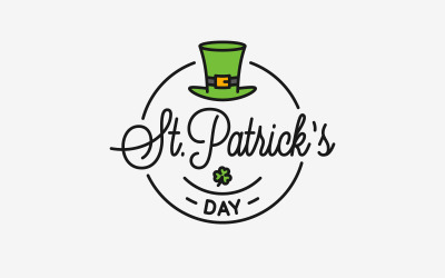 Rund linjär av Patrick Hat på vitt. - Mall för företagsidentitet
