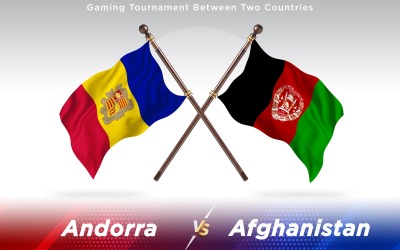Andorra kontra Afghanistan två länder flaggor - Illustration