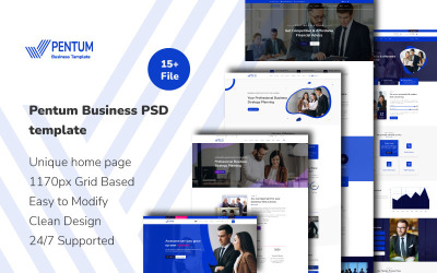 "Pentum Corporate Business PSD" - PSD шаблон №162176