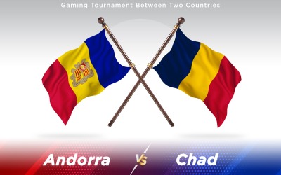 Andorra kontra Chad Two Countries Flaggor - Illustration