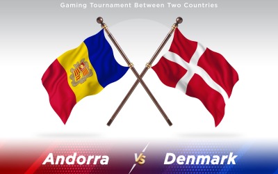 Andorra kontra Danmark två länder flaggor - Illustration