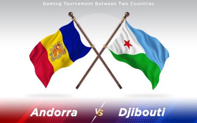 Andorra kontra Djibouti två länder flaggor - Illustration