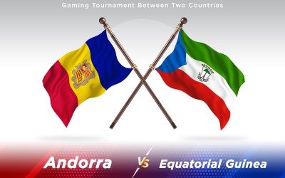 Andorra kontra Ekvatorialguinea Flaggor för två länder - Illustration