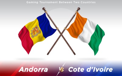 Andorra kontra Elfenbenskustens två länder flaggor - Illustration