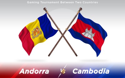 Andorra kontra Kambodja två länder flaggor - Illustration