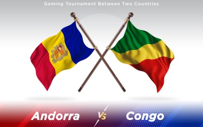 Andorra kontra Kongo två länder flaggor - Illustration