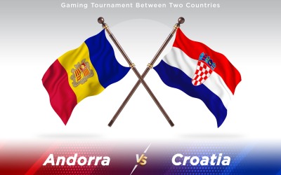 Andorra kontra Kroatiens två länder flaggor - Illustration