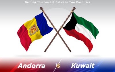 Andorra kontra Kuwait två länder flaggor - Illustration