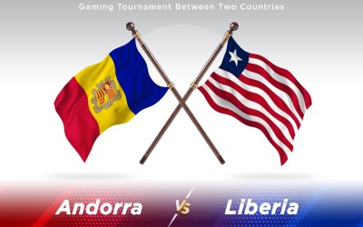 Andorra kontra Liberia två länder flaggor - Illustration