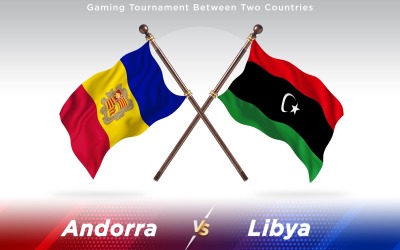 Andorra kontra Libyen två länder flaggor - Illustration
