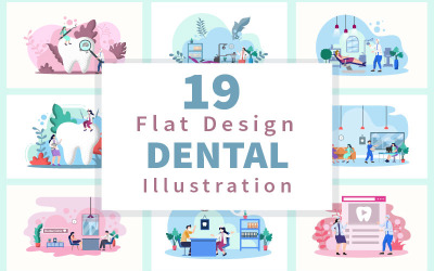 19 Dental Office Flat Design - Illustration