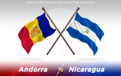 Andorra contro Nicaragua Due Bandiere Di Paesi - Illustrazione