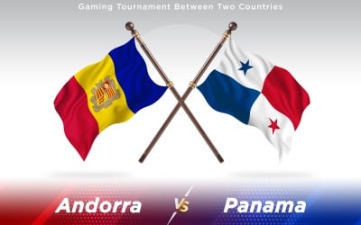 Andorra Contro Panama Due Bandiere Di Paesi - Illustrazione