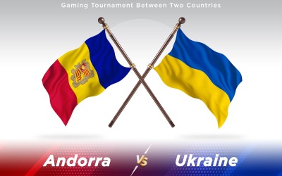 Andorra Contro Ucraina Due Bandiere Di Paesi - Illustrazione