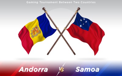 Andorra gegen Samoa Zwei Länder Flaggen - Illustration