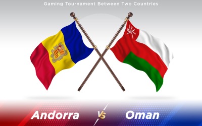 Andorra kontra flaggor för Oman två länder - Illustration