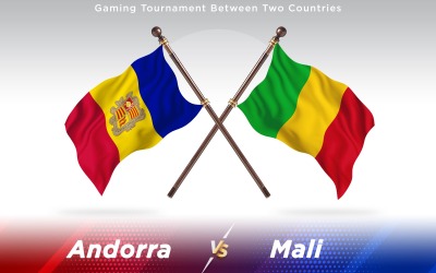 Andorra kontra Mali två länder flaggor - Illustration