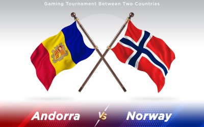 Andorra kontra Norge två länder flaggor - Illustration
